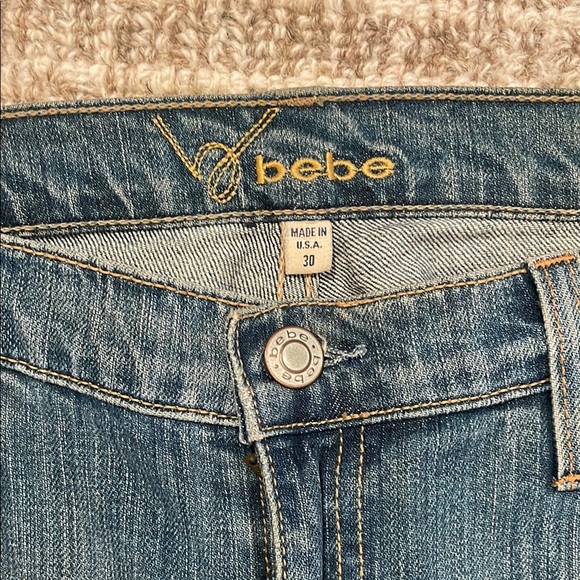 Bebe Blue Flare Wide Leg Jeans - Picture 3 of 5